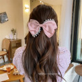 New Fabric Pearl Solid Big Hair Barrettes Bow Knot Fashion Accessories Hairpin Korean Luxury Spring Clip